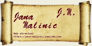 Jana Malinić vizit kartica